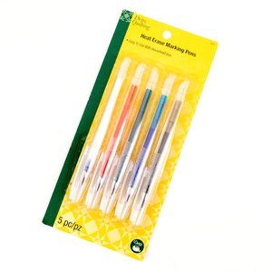 DRITZ Quilting Heat Erase Marking Pens / 5 Pack Assorted Colours / Arts Crafts